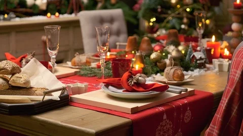 Christmas kitchen interior Stock Footage 120203386