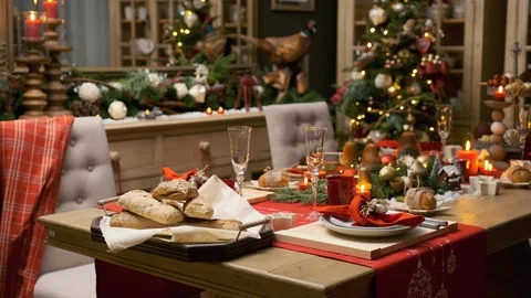 Christmas kitchen interior Stock Footage 120204117