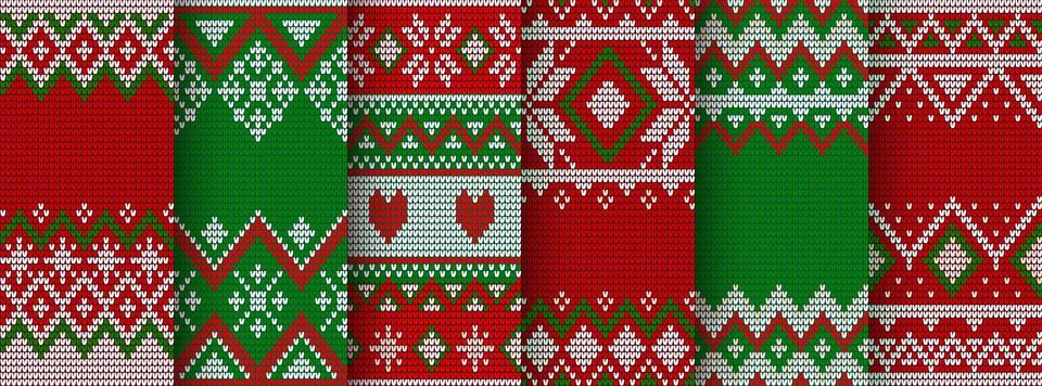 Christmas knit pattern, sweater texture background Stock Illustration