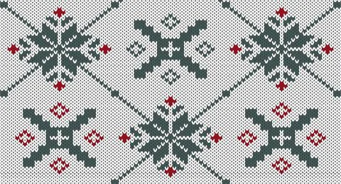 Christmas  knitted pattern, Festive Sweater Design. Seamless Knitted Pattern. Stock Illustration