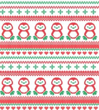 Christmas Knitted Pattern with Reindeer Illustrazione stock