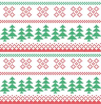 Christmas Knitted Pattern with Reindeer Stock-Illustration