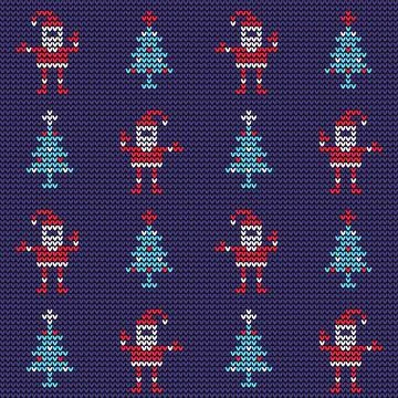 Christmas knitted seamless pattern Illustrazione stock