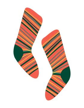 Christmas knitted socks illustration Stock Illustration