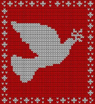 Christmas knitting dove pattern Ilustración de archivo