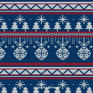 Christmas knitting pattern Stock Illustration