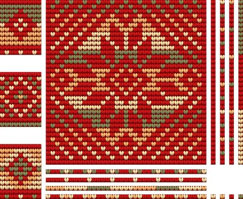 Christmas knitting red pattern of Ugle Sweater Stock Illustration
