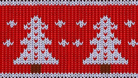 Christmas knitting vector seamless border, winter holiday ugly sweater Stock Illustration