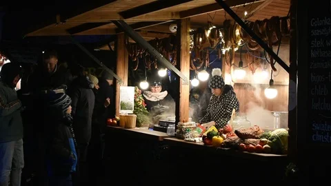 Christmas in Krakow Stock Footage 100076219