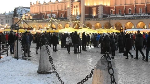 Christmas in Krakow Stock Footage 100076957