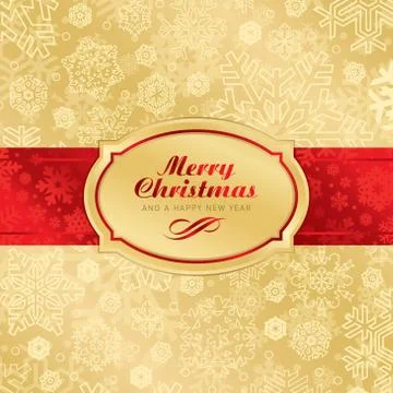 Christmas label background with snowflakes, vector illustration Illustrazione stock