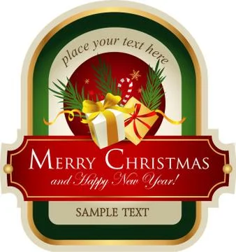 Christmas label Illustrazione stock
