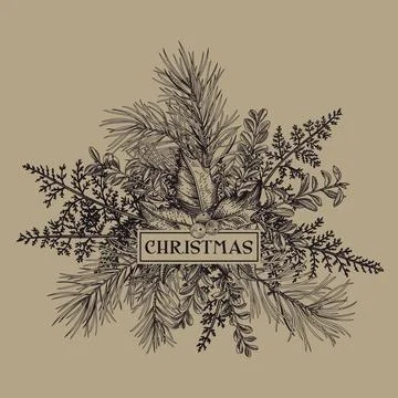 Christmas label. Stock Illustration