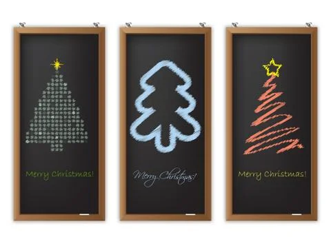 Christmas label set of three Illustrazione stock