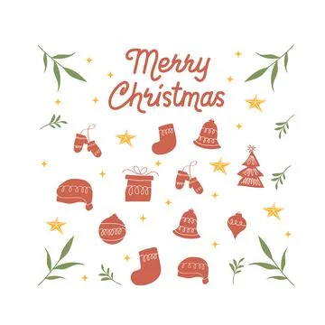 Christmas Labels Decorative elements, symbols, icons, frames, Ornaments and R Stock Illustration
