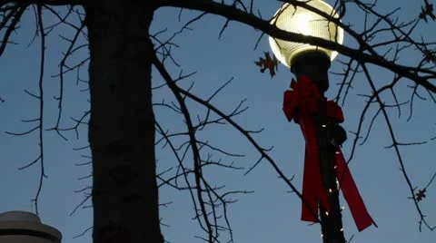 Christmas Lamp Post Stock Footage 9450056
