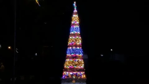Christmas Lamp Tree Stock Footage 325612413