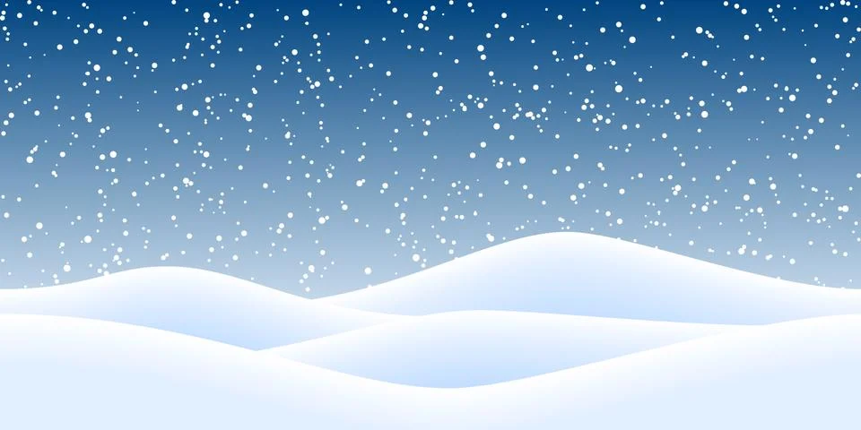 Christmas landscape background with snow Stock Illustration