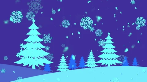 Christmas Landscape Blue Loopable Background Stock Footage 68161834