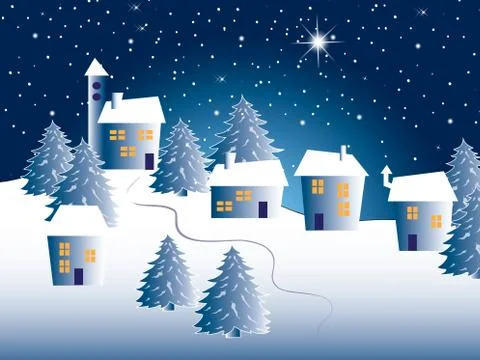 Christmas landscape Stock Illustration
