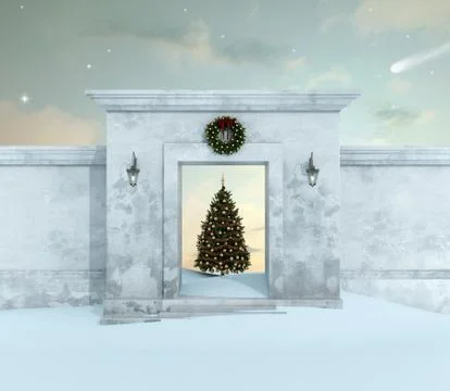 Christmas landscape Stock Illustration