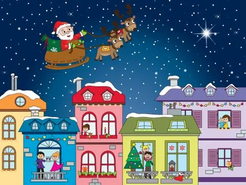 Christmas landscape Stock Illustration
