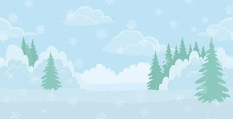 Christmas landscape, winter forest Stock Illustration