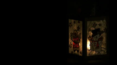 Christmas Lantern in Black Stock Footage 28163066