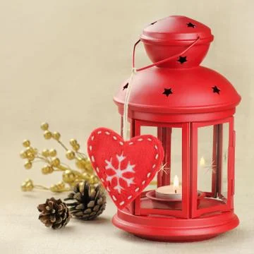 Christmas lantern Stock Photos