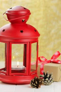 Christmas lantern Stock Photos