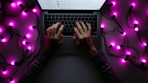 Christmas laptop typing Video stock 82653910