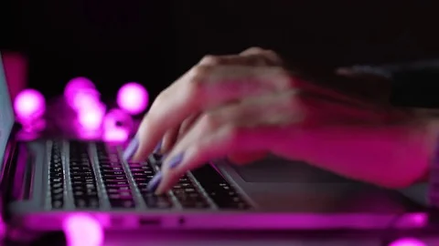 Christmas laptop typing Stock Footage 82656794