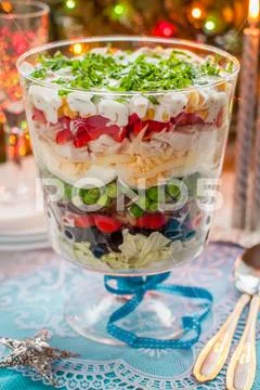 Christmas Layered Salad Stock Photos