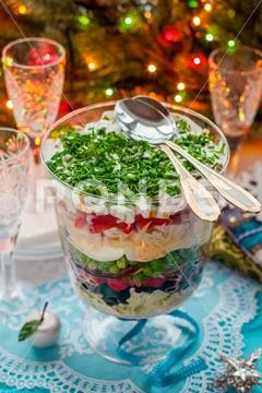 Christmas Layered Salad Stock Photos
