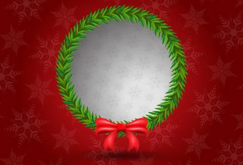 Christmas leaf bunch circle shape Stock Illustration