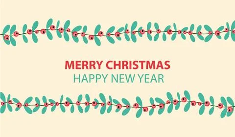 Christmas leaf pattern wallpaper. free space for text. copy space. Stock Illustration