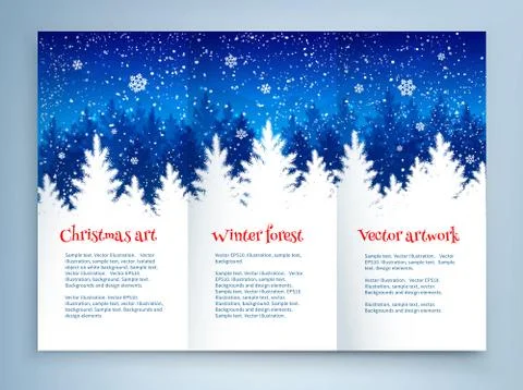Christmas leaflet design template Stock Illustration