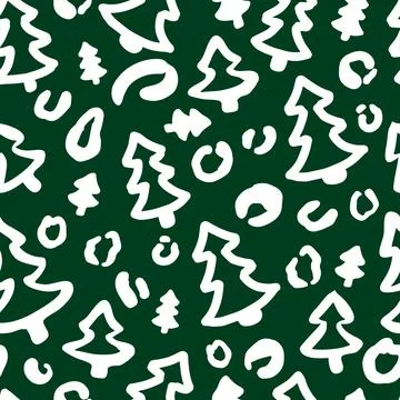 Christmas Leopard seamless pattern. Trendy animal print made of Christmas t.. Stockillustratie