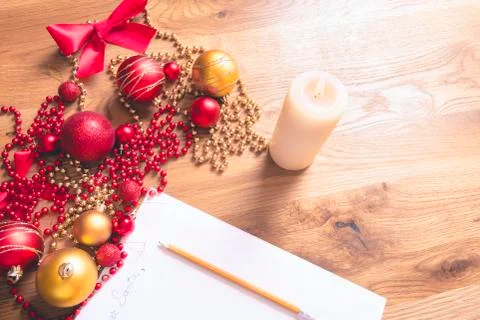 Christmas letter and decorations Stock Photos
