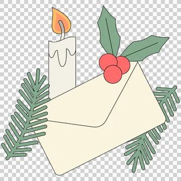 Christmas letter envelope Stock Illustration
