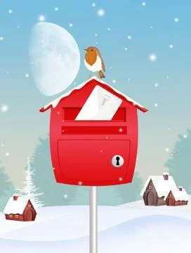 Christmas letter in winter Stock Illustration