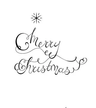 Christmas Lettering with Star Stock Illustration
