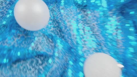 Christmas light blue background. Glass Christmas bauble on shiny sequin fabric.  Stock Footage 278050436
