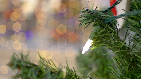 Christmas Light Bokeh Bulb Background, Decorative Mall Retail Store Environment Stock Footage 144657260