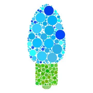 Christmas light bulb dots isolated on white background Stock Illustration