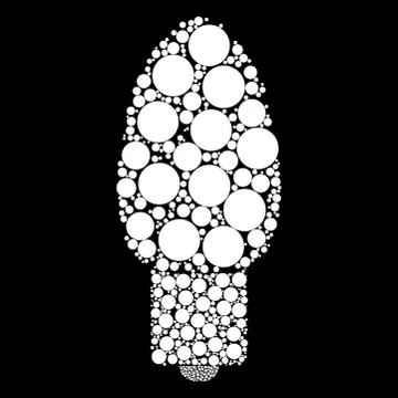 Christmas light bulb dots isolated on black background Stock Illustration
