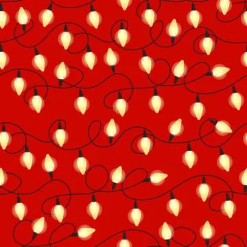Christmas light bulbs seamless pattern, Colorful xmas garland, Christmas and  Illustrazione stock