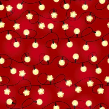 Christmas light bulbs seamless pattern, Colorful xmas garland, Christmas and  Stock Illustration