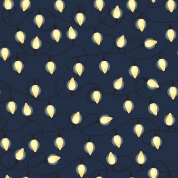 Christmas light bulbs seamless pattern, Colorful xmas garland, Christmas and  Stock Illustration