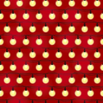 Christmas light bulbs seamless pattern, Colorful xmas garland, Christmas and  Stock Illustration